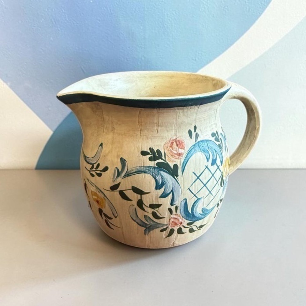 Jane Keltner Wangs International Ceramic Decorative Creamer Floral Pitcher